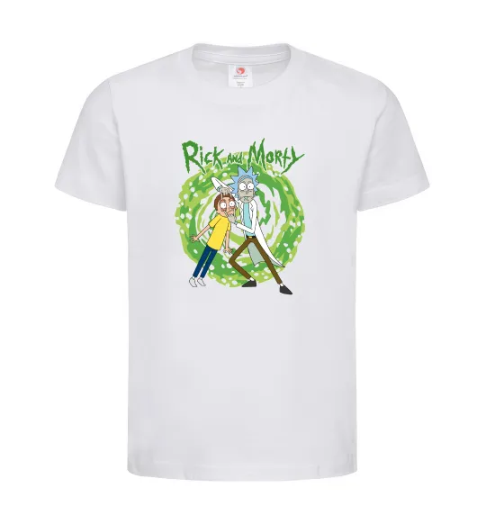 Детская футболка Rick and Morty Portal Белый фото