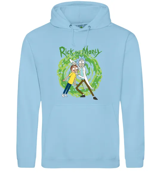 Жіноча толстовка (худі) Rick and Morty Portal Блакитний фото