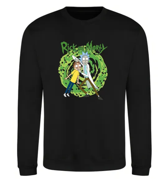 Світшот Rick and Morty Portal Чорний фото