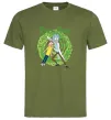 Чоловіча футболка Rick and Morty Portal Оливковий фото