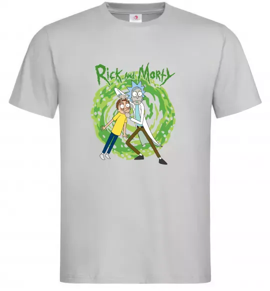 Чоловіча футболка Rick and Morty Portal Сірий фото