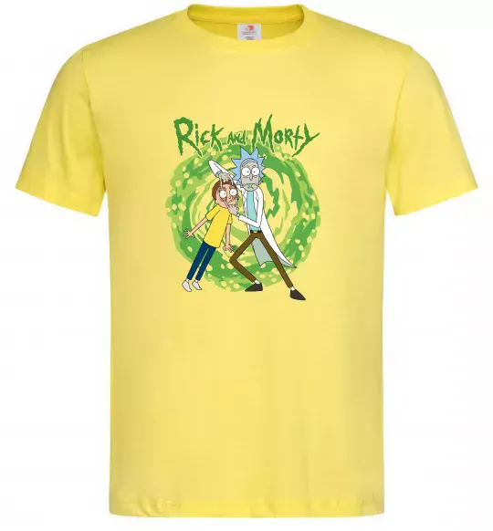 Чоловіча футболка Rick and Morty Portal Лимонний фото