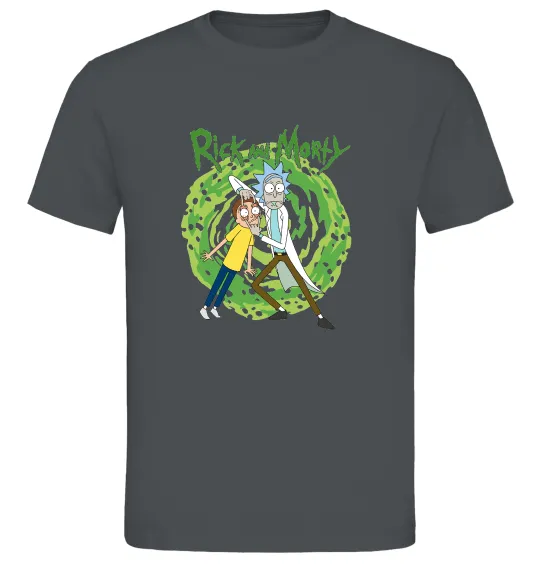 Чоловіча футболка Rick and Morty Portal Графіт фото