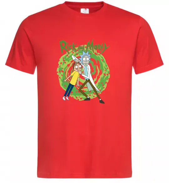 Чоловіча футболка Rick and Morty Portal Червоний фото