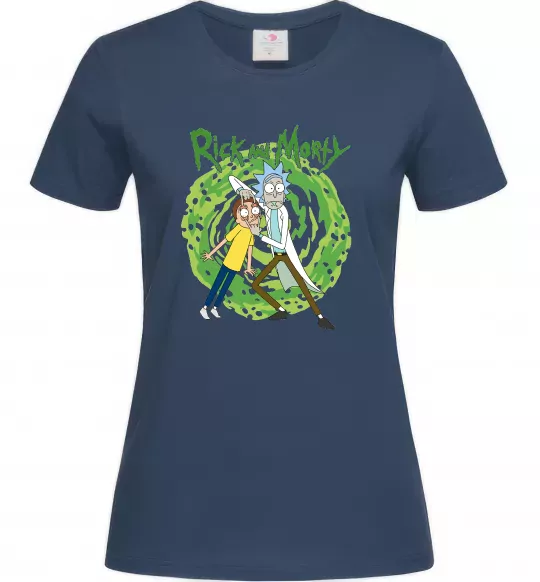 Женская футболка Rick and Morty Portal Темно-синий фото