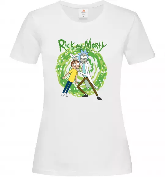 Женская футболка Rick and Morty Portal Белый фото