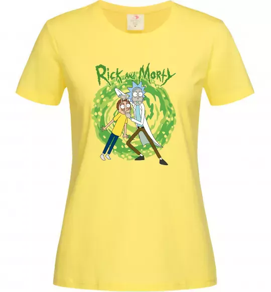 Женская футболка Rick and Morty Portal Лимонный фото