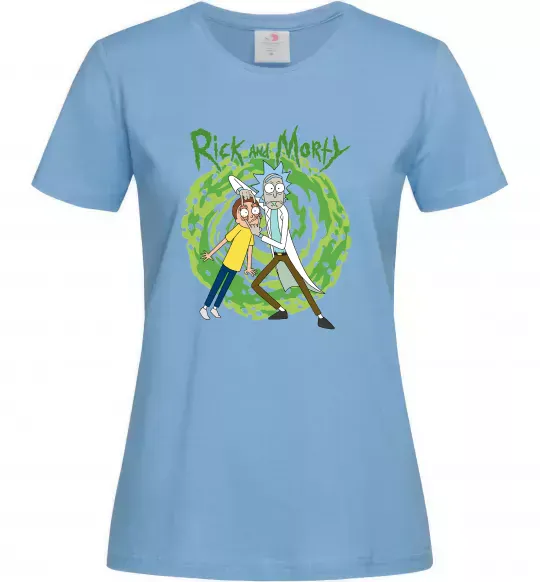 Женская футболка Rick and Morty Portal Голубой фото