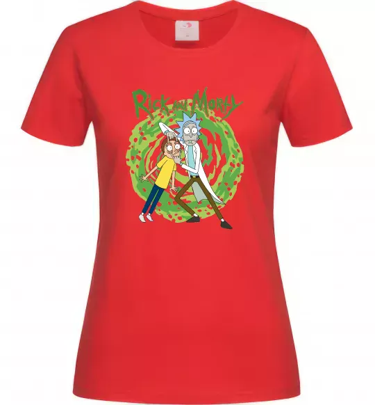 Женская футболка Rick and Morty Portal Красный фото