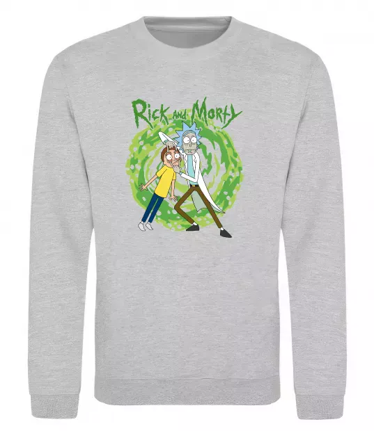 Свитшот Rick and Morty Portal Серый меланж фото