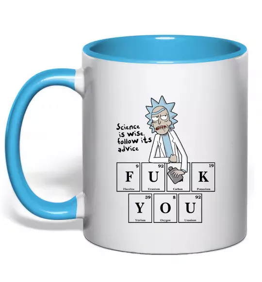 Чашка с цветной ручкой Rick`s advice Голубой фото