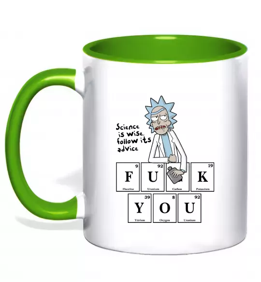 Чашка с цветной ручкой Rick`s advice Зеленый фото