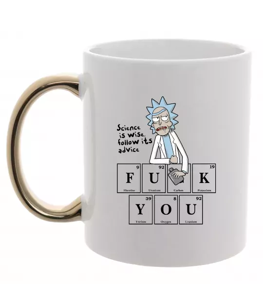 Чашка с цветной ручкой Rick`s advice Золото фото