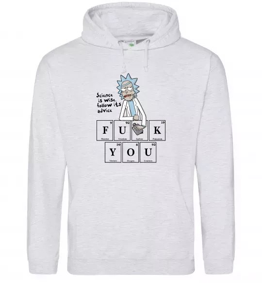 Мужская толстовка (худи) Rick`s advice Серый меланж фото