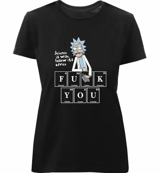 Женская премиум футболка Rick`s advice Черный фото