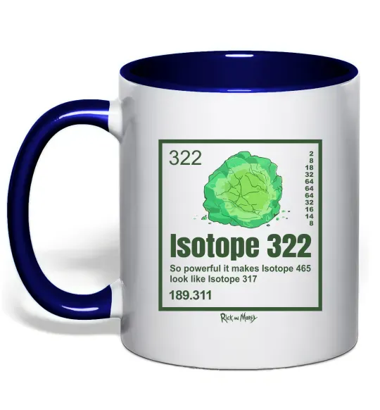 Чашка з кольоровою ручкою Isotope 322 Глибокий темно-синій фото