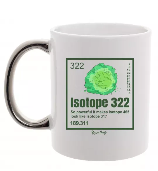 Чашка з кольоровою ручкою Isotope 322 Срібло фото