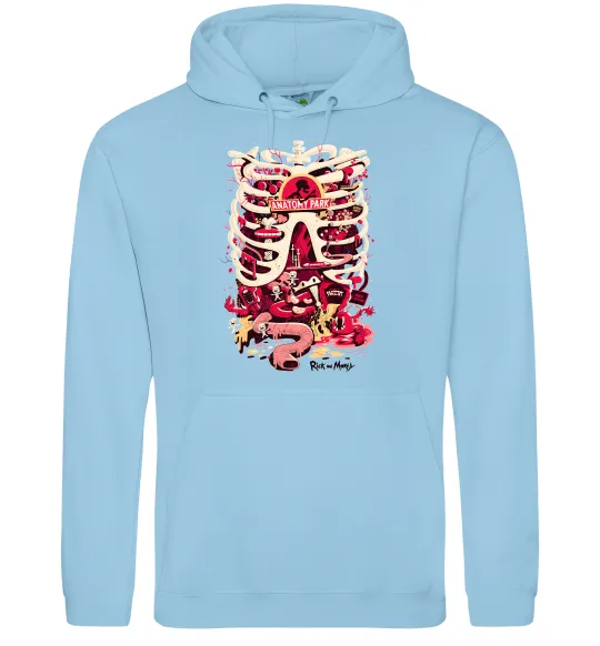 Женская толстовка (худи) Rick and Morty Anatomy park Голубой фото