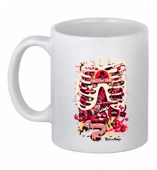 Чашка керамічна Rick and Morty Anatomy park Білий фото