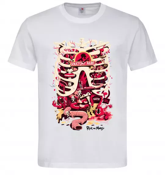 Чоловіча футболка Rick and Morty Anatomy park Білий фото