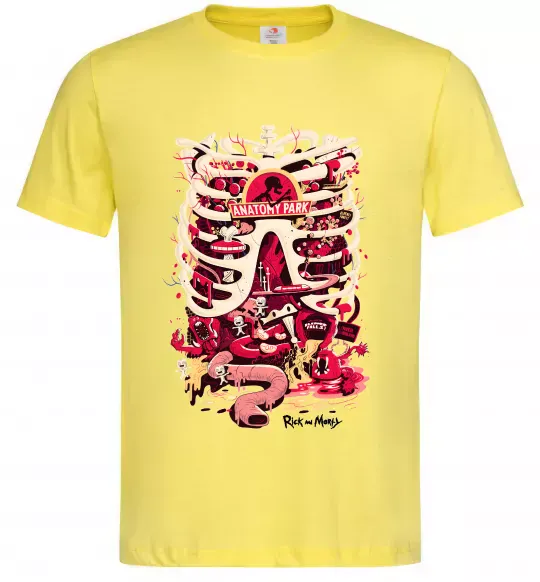 Чоловіча футболка Rick and Morty Anatomy park Лимонний фото