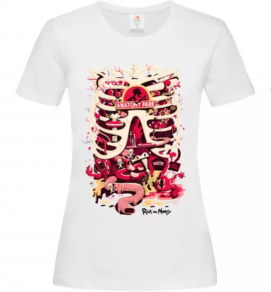 Женская футболка Rick and Morty Anatomy park Белый фото
