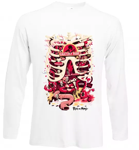 Лонгслив Rick and Morty Anatomy park Белый фото