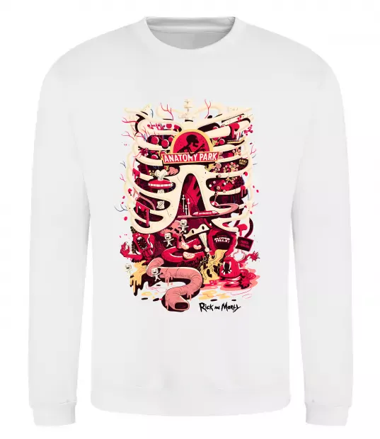 Світшот Rick and Morty Anatomy park Білий фото