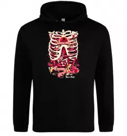 Мужская толстовка (худи) Rick and Morty Anatomy park Черный фото