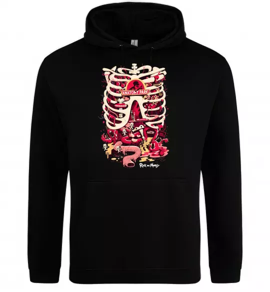 Жіноча толстовка (худі) Rick and Morty Anatomy park Чорний фото