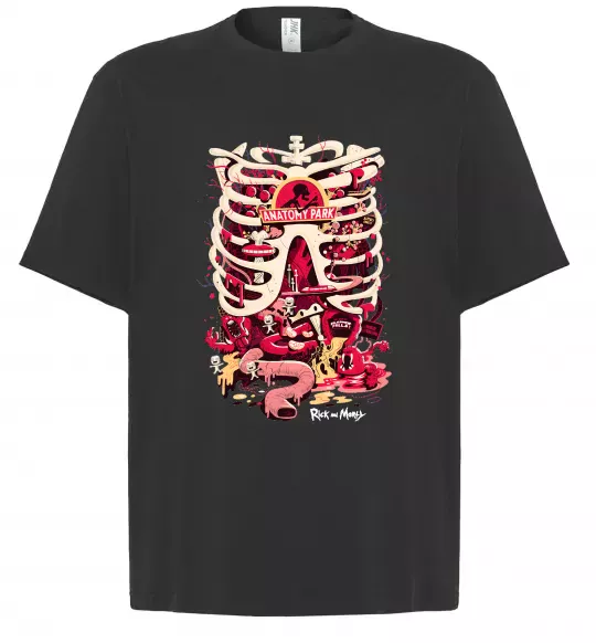 Футболка Оверсайз Rick and Morty Anatomy park Черный фото