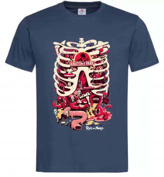 Чоловіча футболка Rick and Morty Anatomy park Темно-синій фото