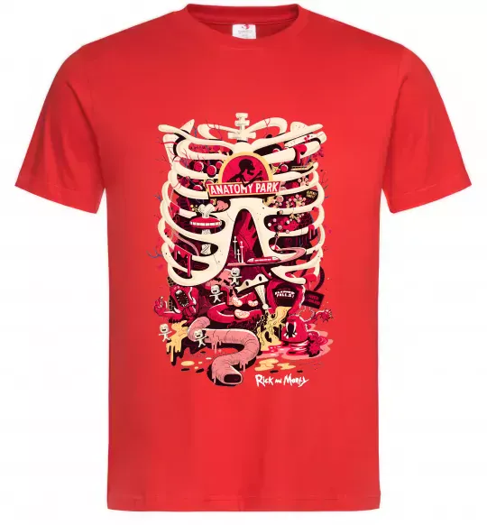 Чоловіча футболка Rick and Morty Anatomy park Червоний фото