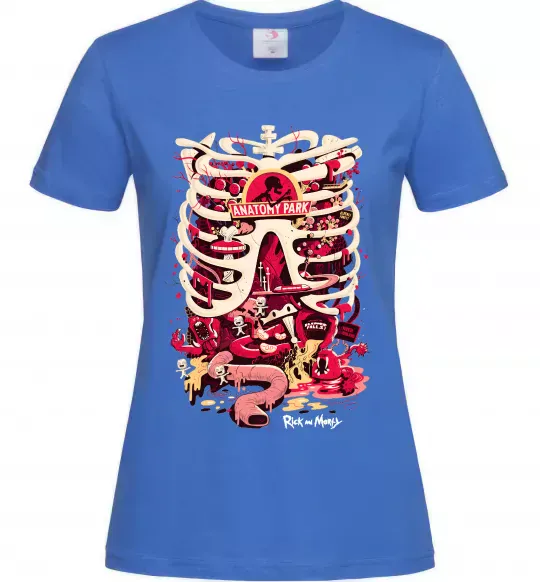 Женская футболка Rick and Morty Anatomy park Ярко-синий фото