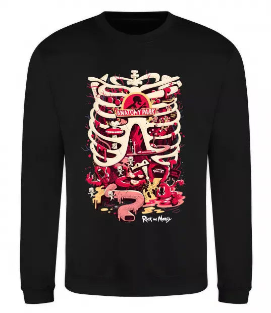 Світшот Rick and Morty Anatomy park Чорний фото
