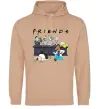 Мужская толстовка (худи) Cartoon alcohol friends Песочный фото