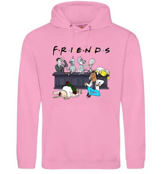 Женская толстовка (худи) Cartoon alcohol friends Розовый фото