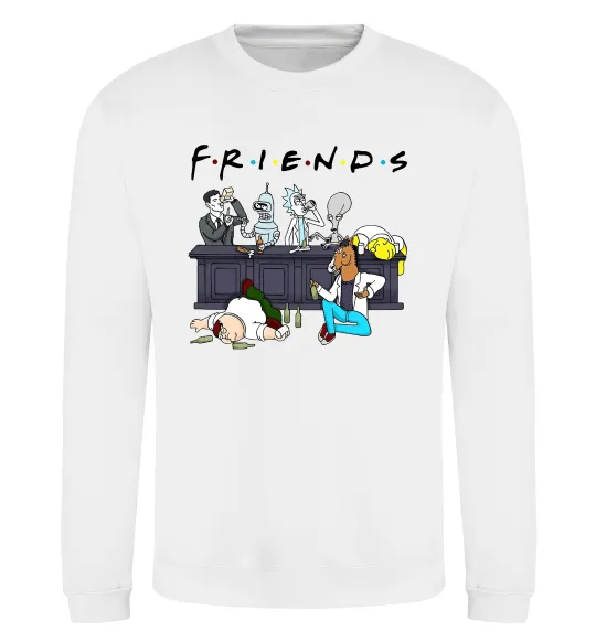 Світшот Cartoon alcohol friends Білий фото