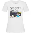 Женская футболка Cartoon alcohol friends Белый фото