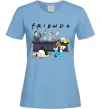 Женская футболка Cartoon alcohol friends Голубой фото