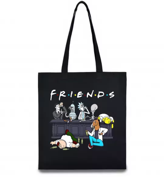 Эко-сумка Cartoon alcohol friends Черный фото