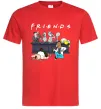 Мужская футболка Cartoon alcohol friends Красный фото