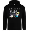 Мужская толстовка (худи) Cartoon alcohol friends Черный фото