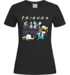 Женская футболка Cartoon alcohol friends Черный фото