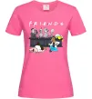 Женская футболка Cartoon alcohol friends Ярко-розовый фото