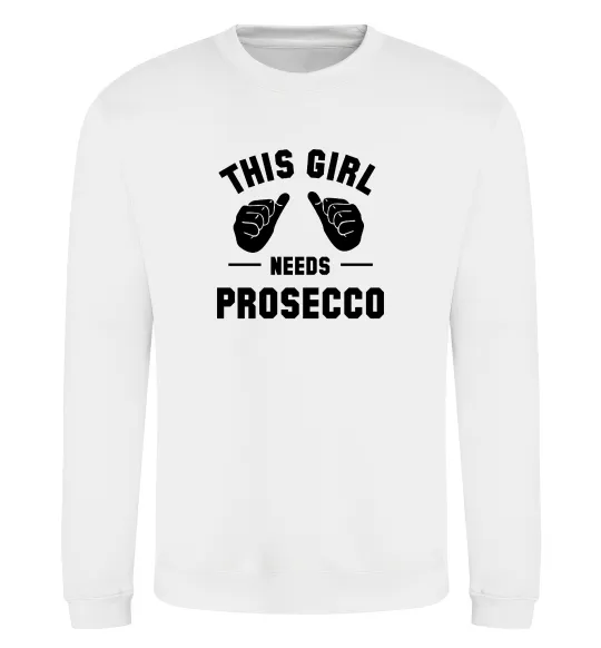 Свитшот This girl needs Prosecco Белый фото