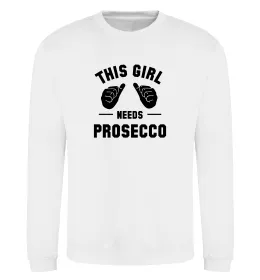 Свитшот This girl needs Prosecco Белый фото