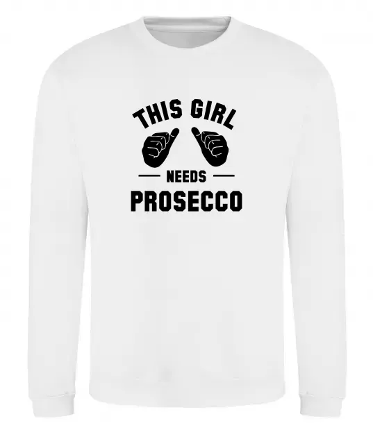 Свитшот This girl needs Prosecco Белый фото