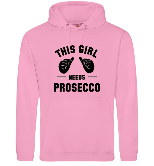 Жіноча толстовка (худі) This girl needs Prosecco Рожевий фото