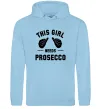 Жіноча толстовка (худі) This girl needs Prosecco Блакитний фото